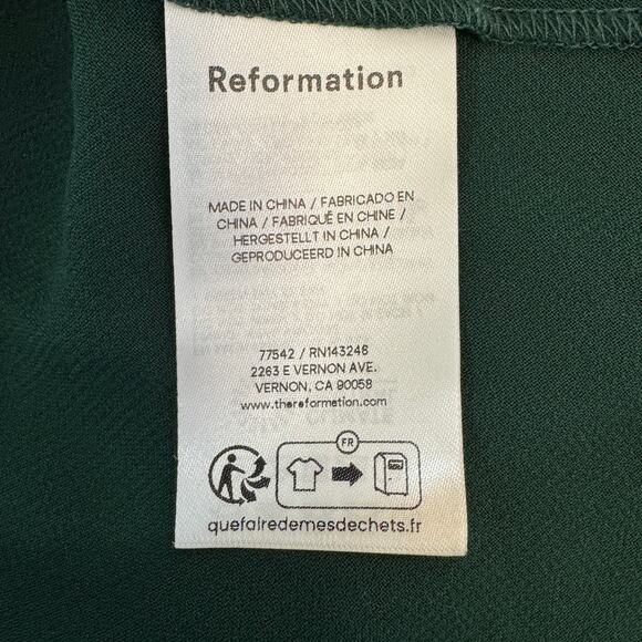 Reformation Anaiis Silk Dress Forest - Picture 8 of 11